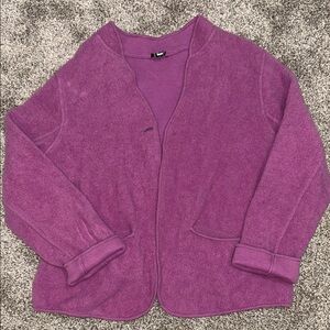 Eileen Fisher Mauve Open Front Cardigan